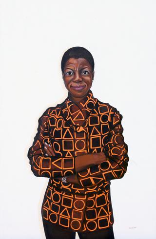 Sandra Bloodworth "Thelma Golden" 2012, Oil on Linen, 60" x 40"