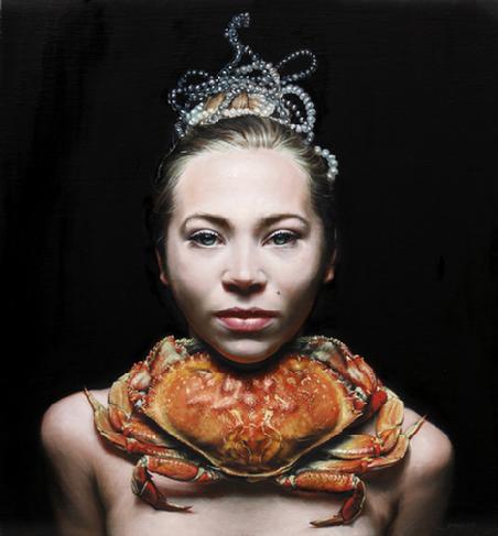 Victor Grasso "She Crab" 2016 Oil on Linen, 18" x 20" SOLD